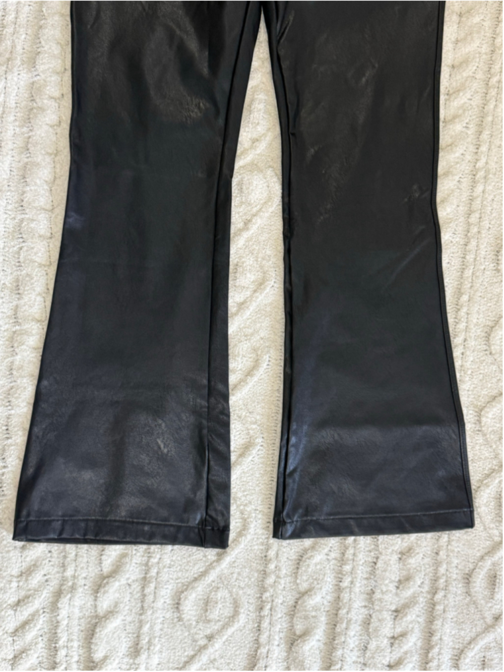 BUCKLE BLACK Black Faux Leather Pull-On Flare Pants Medium - Picture 4 of 11